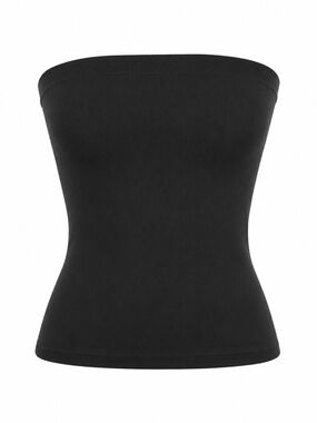 Black Strapless Tube Top Basic Stretch Bandeau
